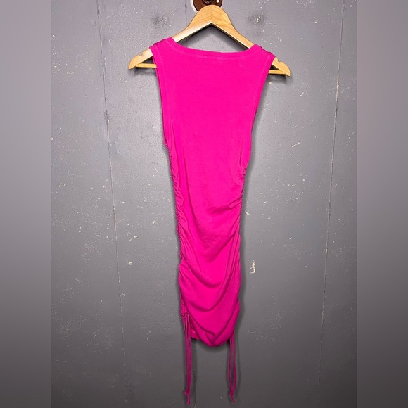 Good American Ruched Mini Dress Bodycon Barbie Pink (Size 2) - Picture 5 of 5
